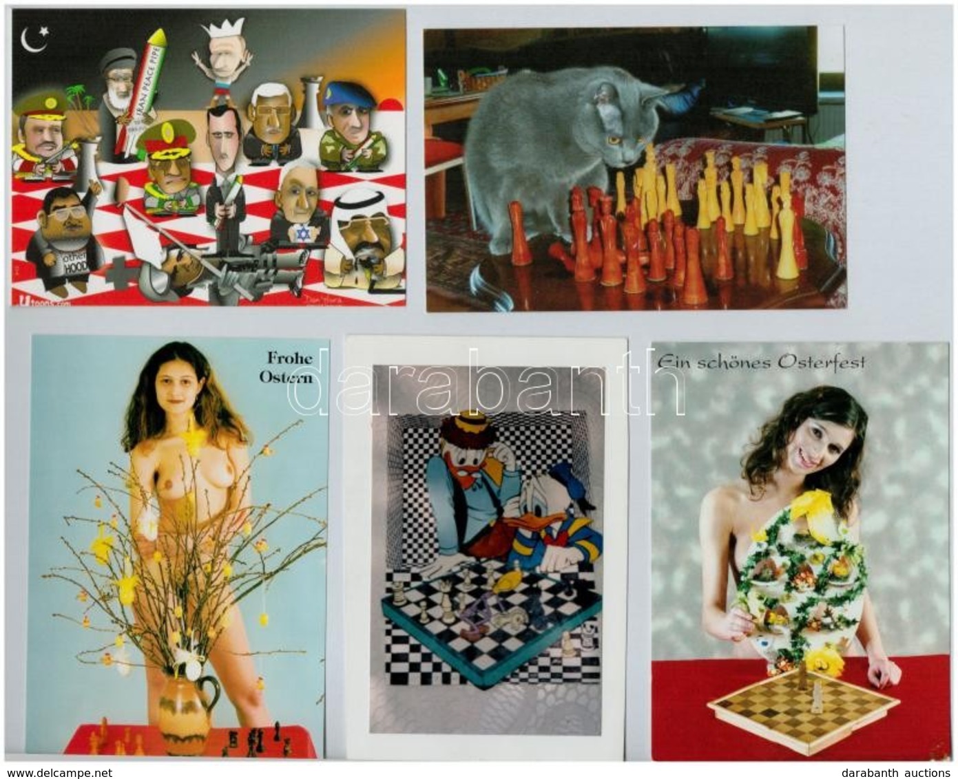 ** * 22 Db MODERN Sakk Motívumlap, Pár Erotikus Lappal / 22 Modern Chess Motive Postcards With Some Erotic Ones - Non Classificati