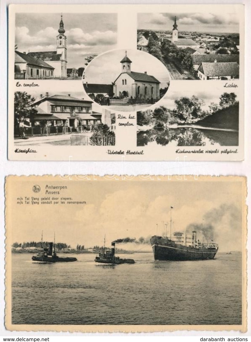 14 Db Főleg MODERN Portózott Képeslap 1942-63 Között / 14 Mostly Modern Postcards From 1942-1963 - Ohne Zuordnung