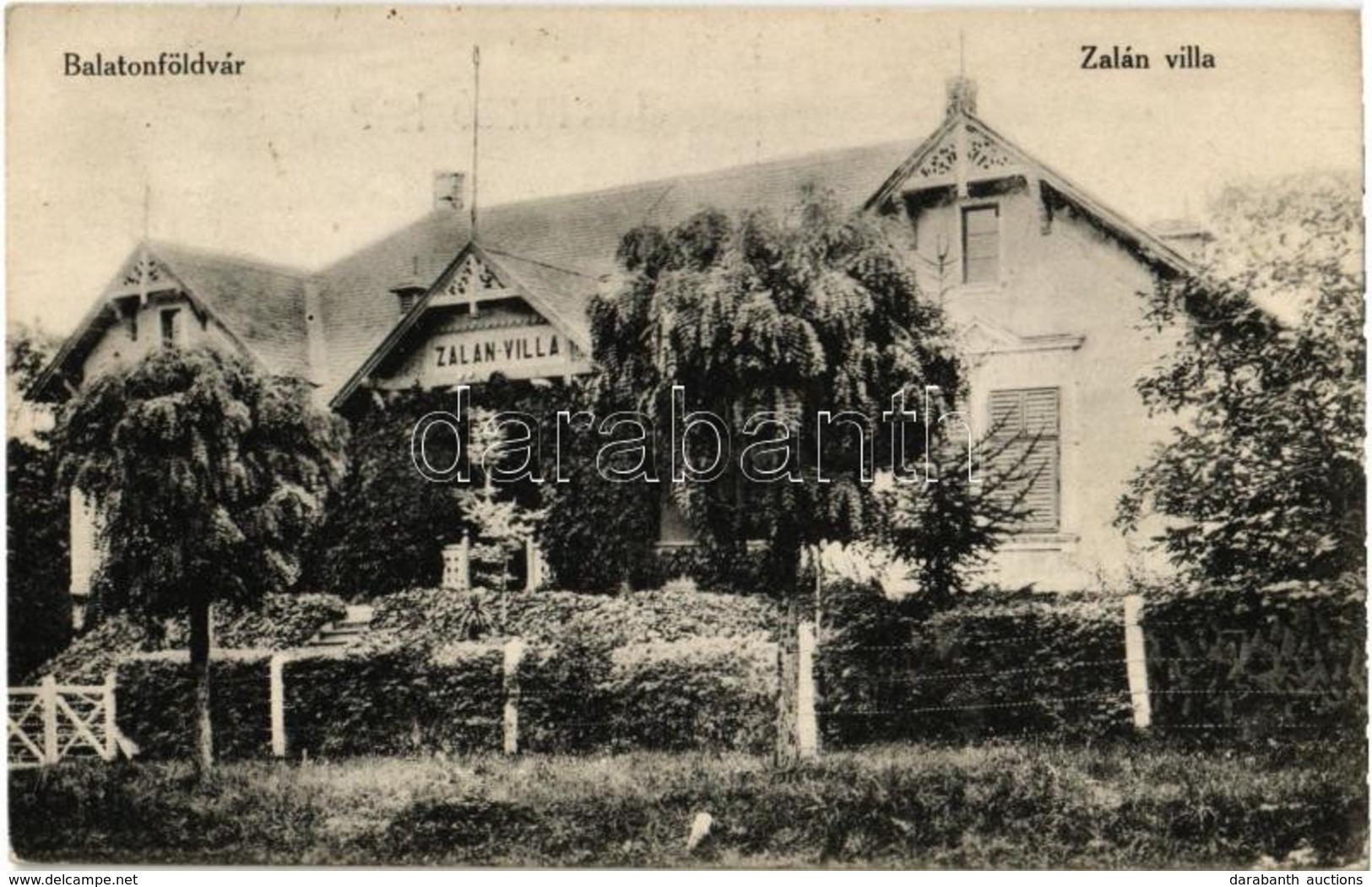 T2 1914 Balatonföldvár, Zalán Villa. Gerendai Gyula Kiadása - Zonder Classificatie