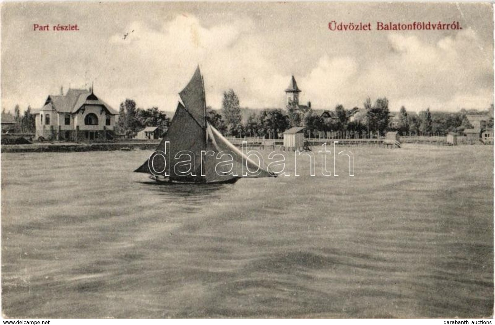 T2/T3 1907 Balatonföldvár, Part, Vitorlás. Kiadja Gerendai Gyula (EK) - Zonder Classificatie