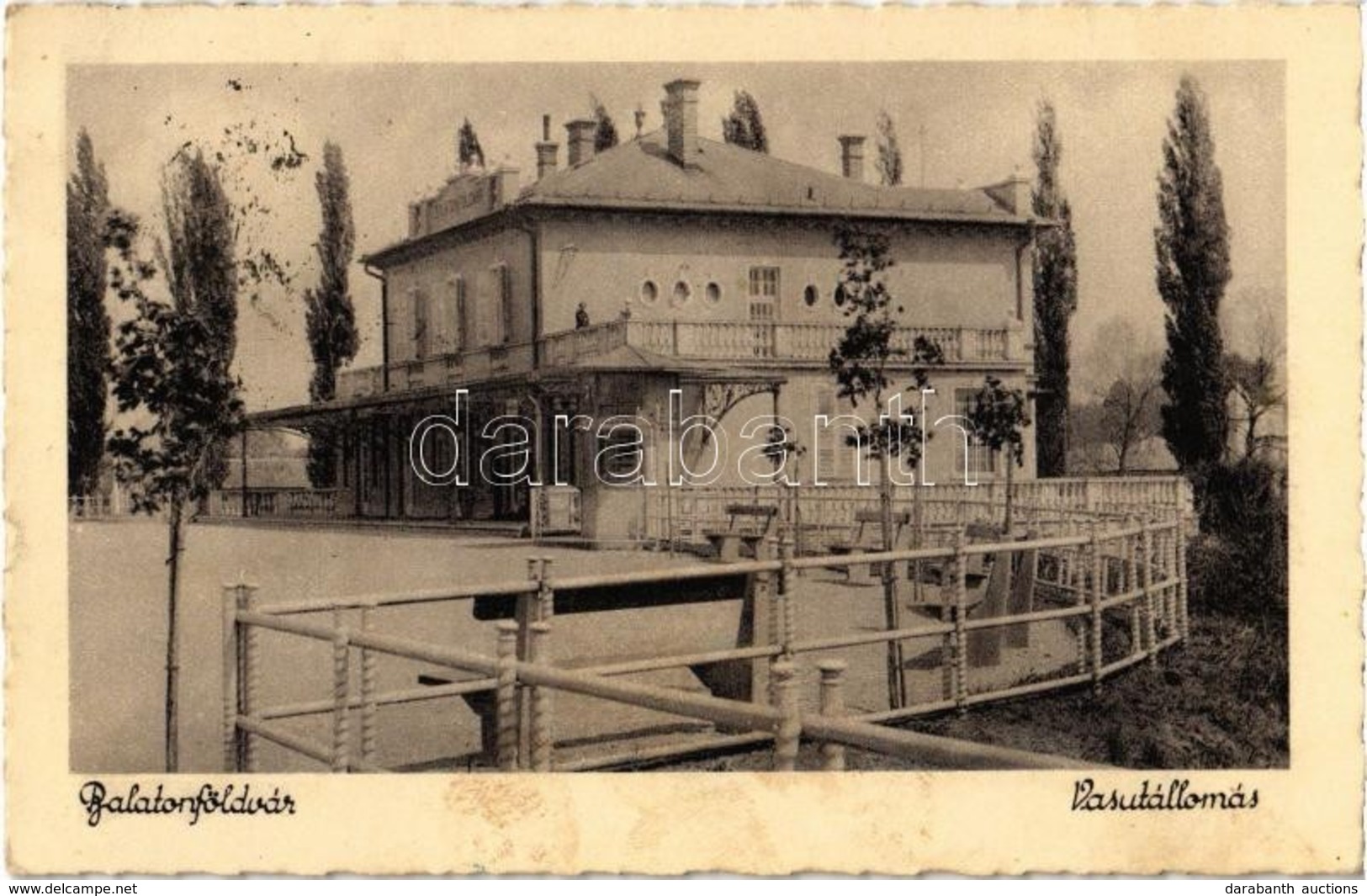 T2/T3 1937 Balatonföldvár, Vasútállomás. Kiadja Cs. Molnár Ferenc (fl) - Zonder Classificatie