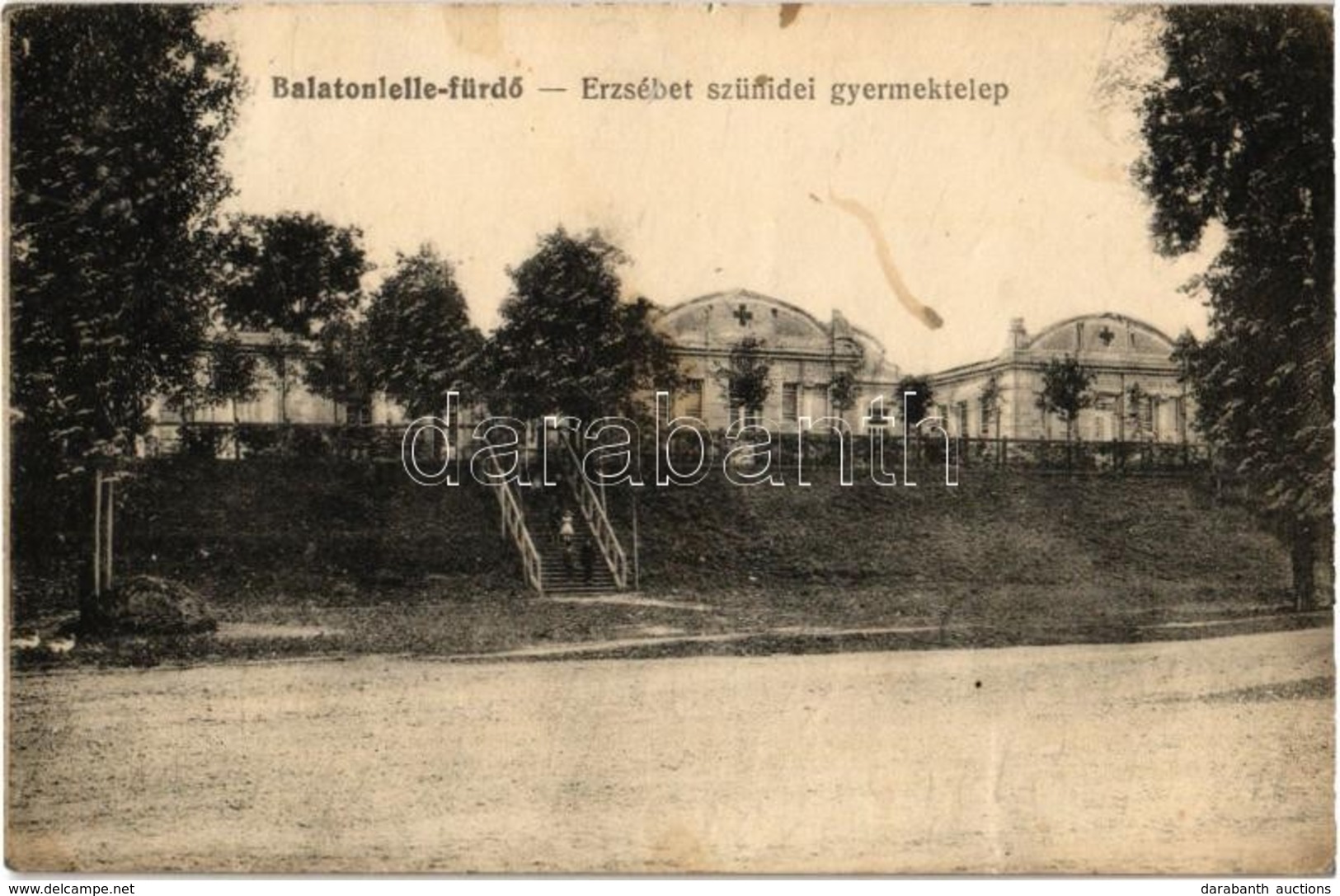 T2/T3 1918 Balatonlelle, Erzsébet Szünidei Gyermektelep. Kiadja Kengyel Róza (fl) - Zonder Classificatie