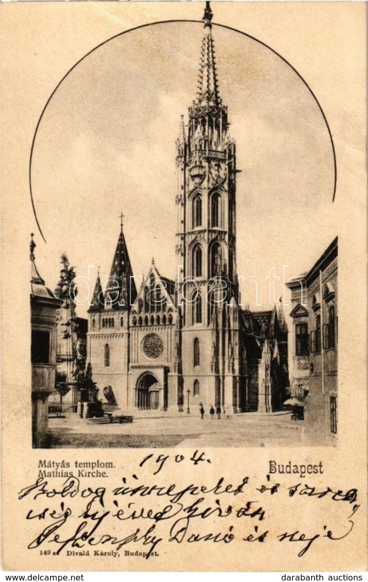 T3/T4 1903 Budapest I. Mátyás Templom, Szentháromság Szobor, Királyi Vár. Divald Károly 149. Sz. (EB) - Zonder Classificatie
