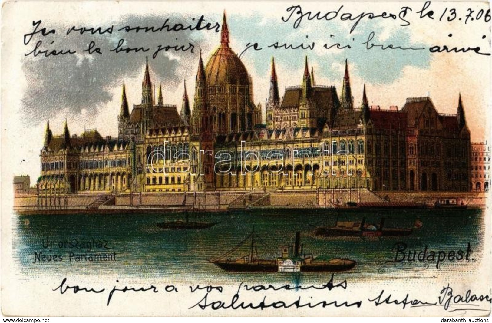 T2/T3 1906 Budapest V. Országház, Litho - Zonder Classificatie