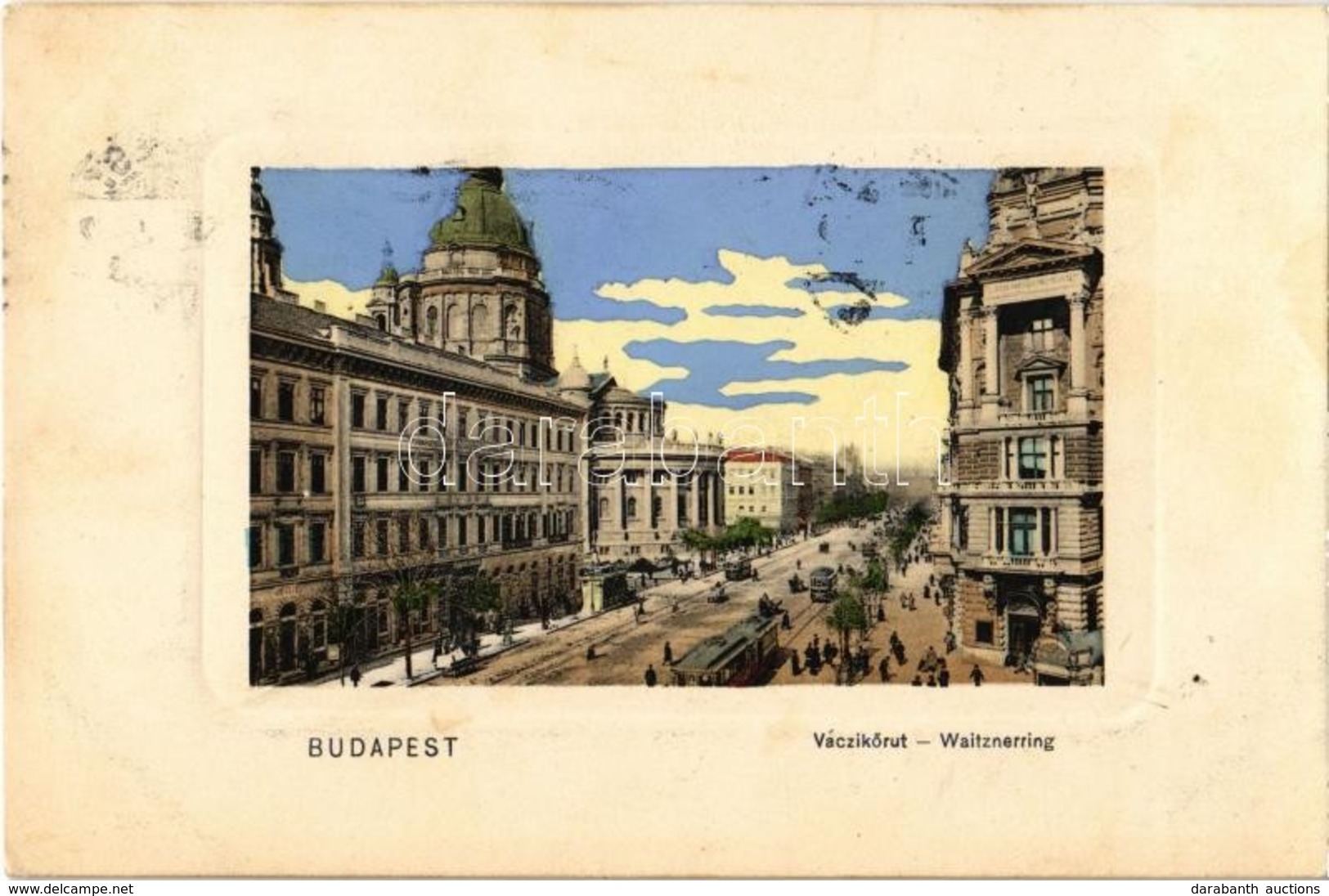 T2 1909 Budapest VI. Váci Körút (Bajcsy-Zsilinszky út), Szent István Bazilika, Villamos, Fuvarleveleket Felülvizsgáló Ir - Zonder Classificatie