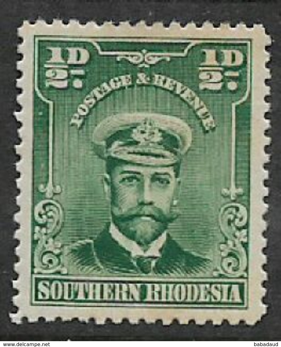 Southern Rhodesia, GVR,  Admiral, 1924, 1/2d Blue-green, MH * - Southern Rhodesia (...-1964)