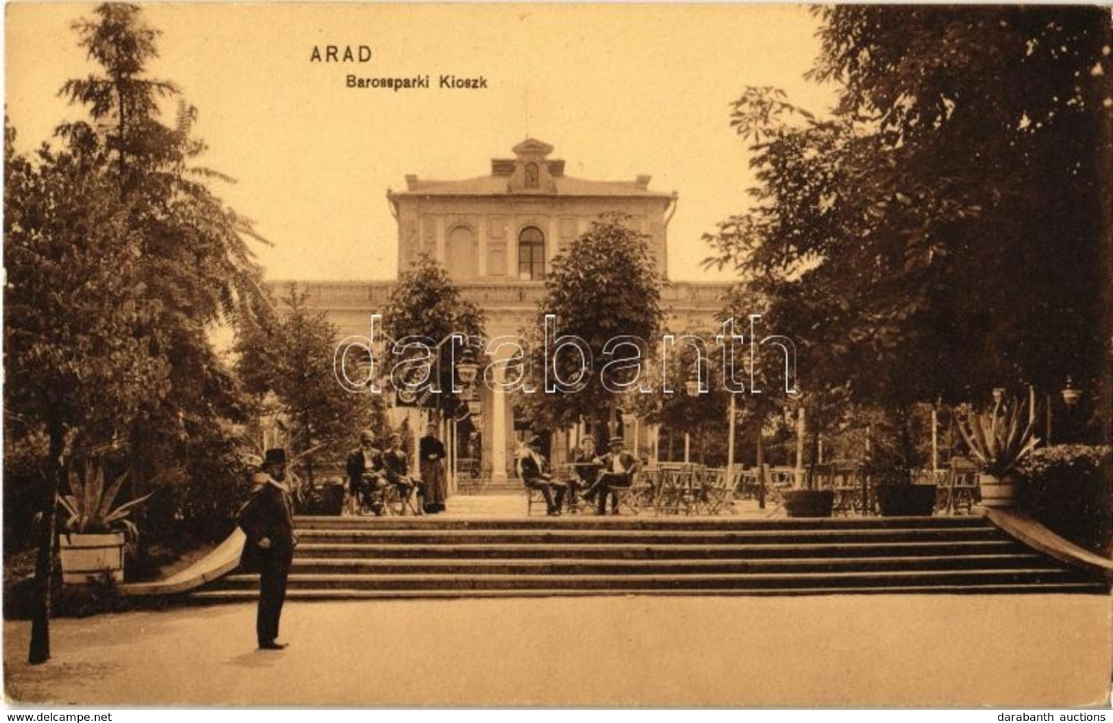 T2/T3 1913 Arad, Baross Parki Kioszk, Mihályi Gyula Cukrászdája és Büféje / Kiosk, Confectionery And Buffet - Unclassified