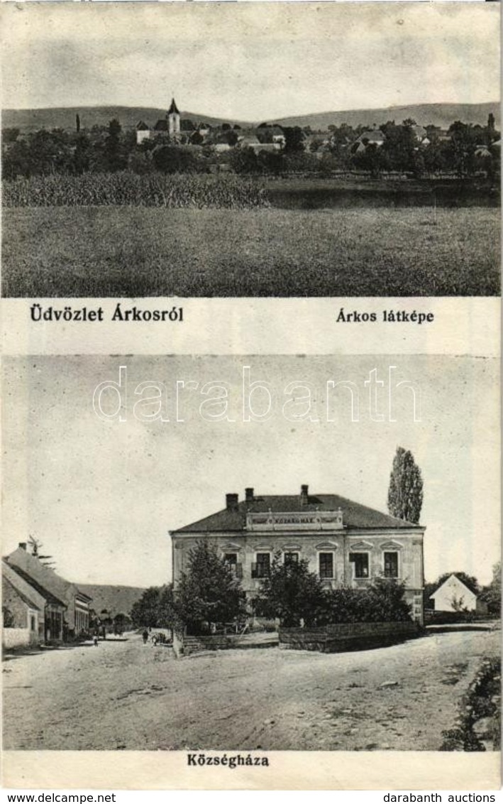 T3/T4 Árkos, Sepsiárkos, Arcus; Látkép, Községháza / General View, Town Hall (r) - Zonder Classificatie