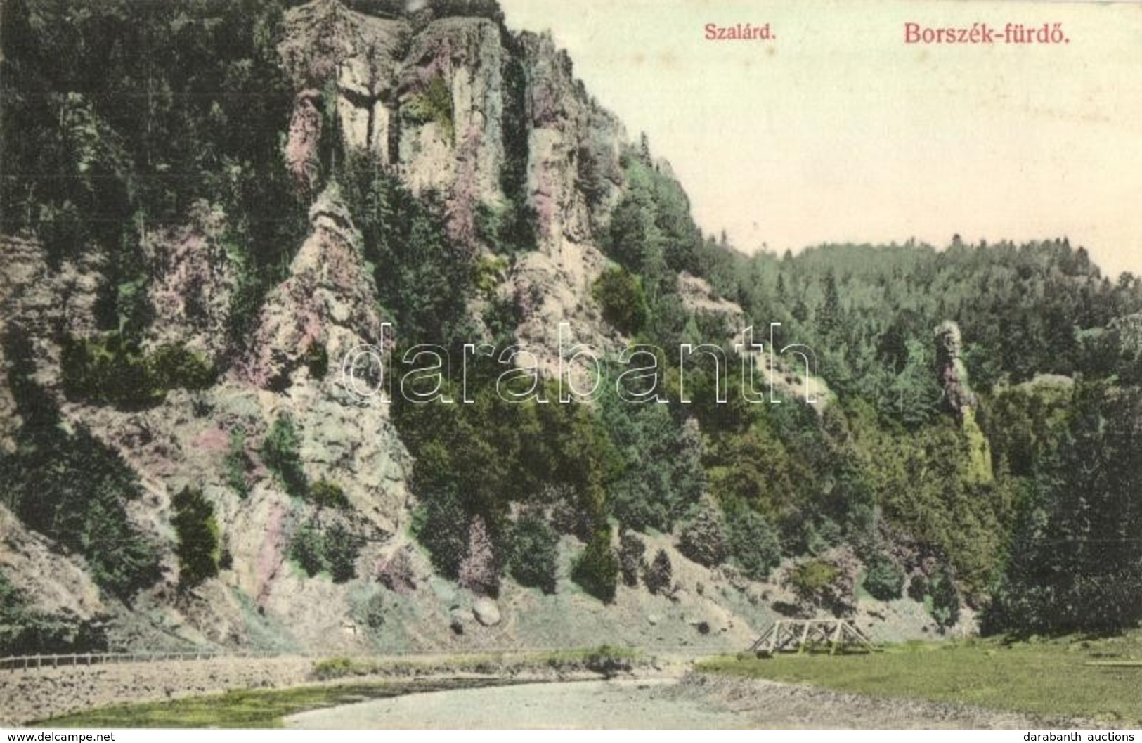 T2/T3 1911 Borszék, Borsec; Szalárd, Híd. Kiadja Divald Károly / Rock Formation, Bridge (fl) - Zonder Classificatie