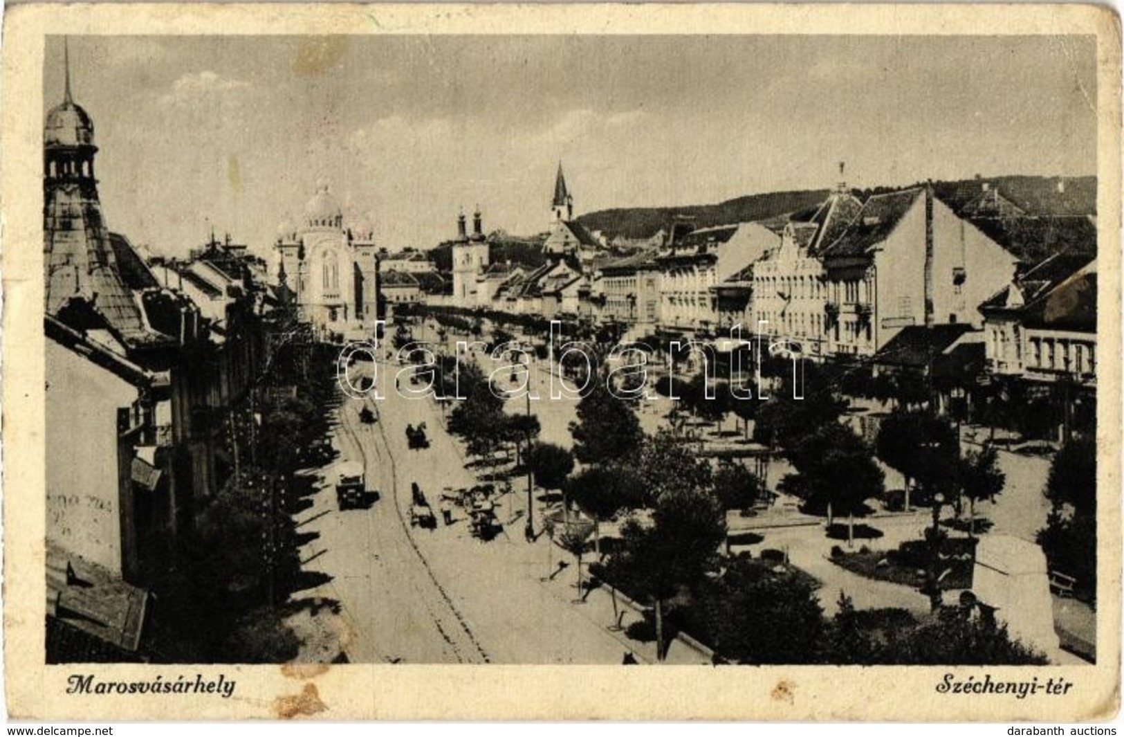 T3 Marosvásárhely, Targu Mures; Széchenyi Tér, Autóbusz. Kiadja Révész Béla / Square, Autobus (EB) - Zonder Classificatie