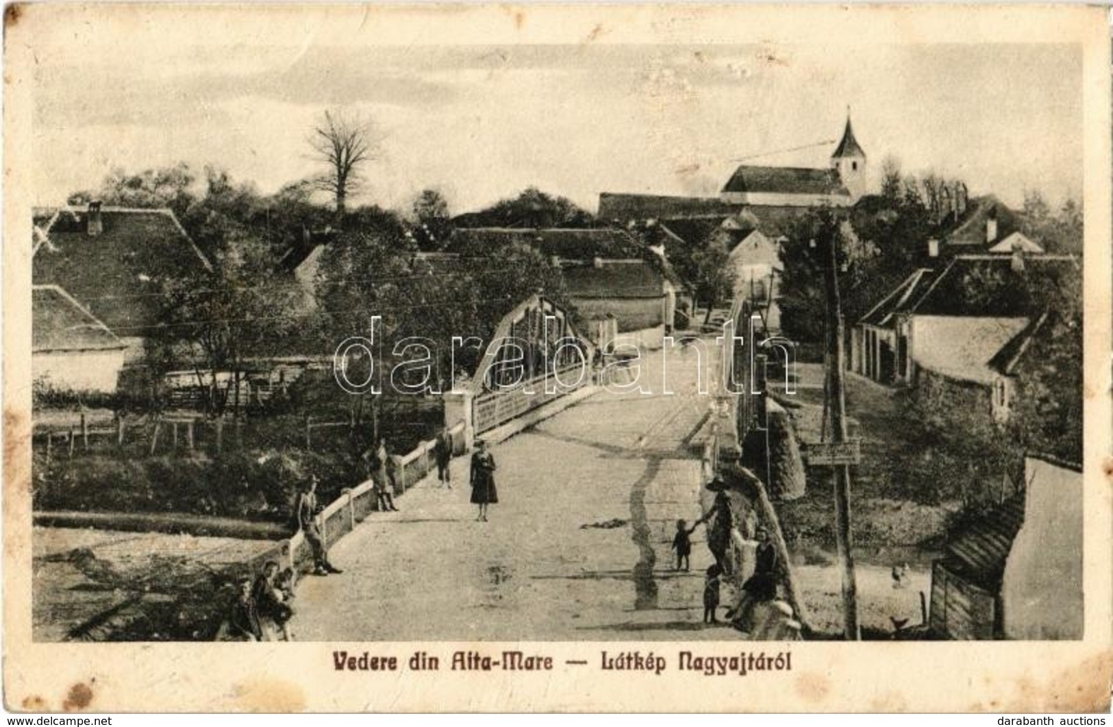 T3 Nagyajta, Aita Mare; Látkép, Híd, Unitárius Vártemplom / Street, Bridge, Unitarian Fortified Church, Castle Church (f - Zonder Classificatie