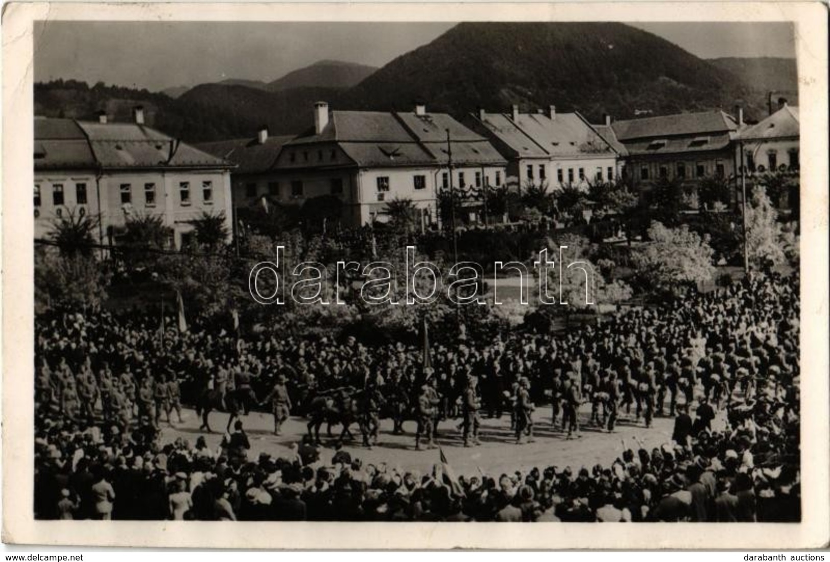 T2/T3 1940 Nagybánya, Baia Mare; Bevonulás / Entry Of The Hungarian Troops '1940 Nagybánya Visszatért' So. Stpl (EK) - Zonder Classificatie