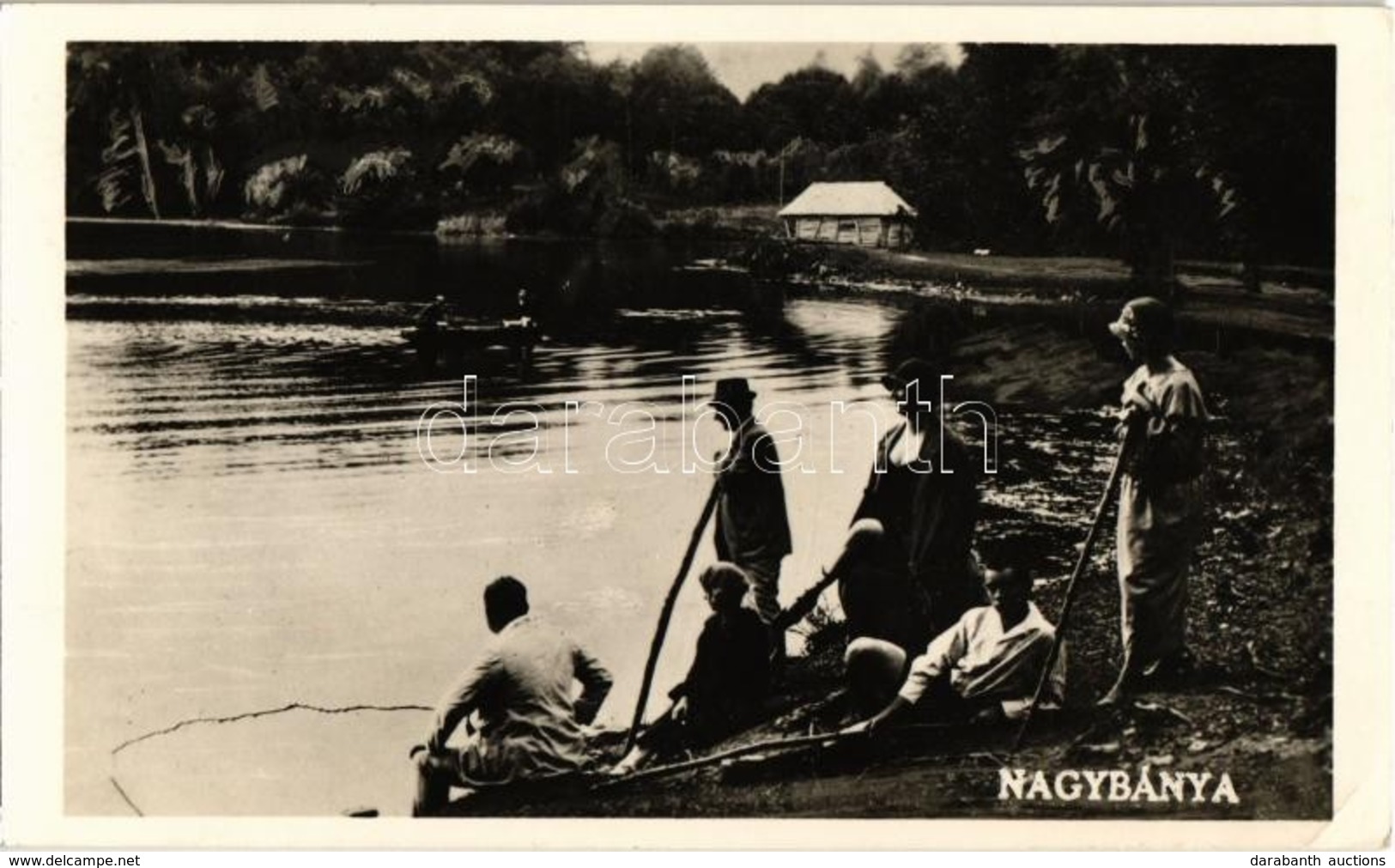 T2/T3 Nagybánya, Baia Mare; Lacul Bodi / Bódi Tó, Csónakázók. Kiadja Frankovits / Lake, Rowing Boat, Fishing (EK) - Zonder Classificatie