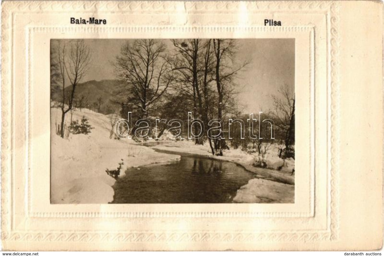 ** T3 Nagybánya, Baia Mare; Pilsa. Libraria Si Tipografia Aladar Frankovits / Téli Kép, Patak Télen / Winter View. Photo - Zonder Classificatie