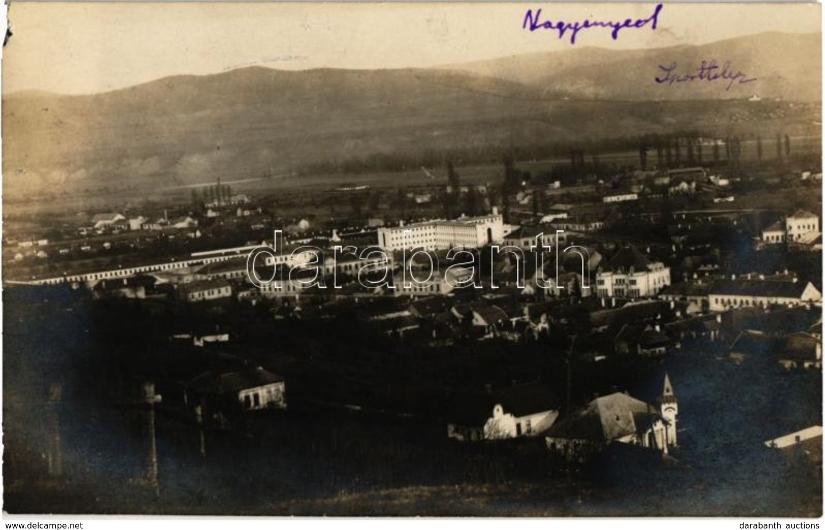 * T3 Nagyenyed, Aiud; Látkép, Sporttelep / General View, Sports Field. Photo (kis Sarokhiány / Small Corner Shortage) - Zonder Classificatie