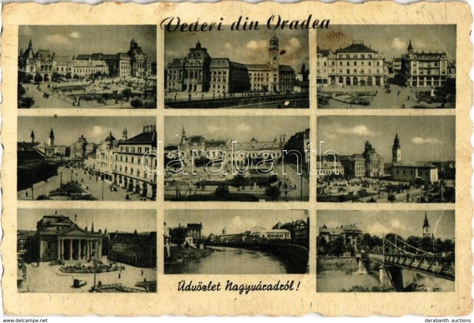 * T3 Nagyvárad, Oradea; Mozaiklap Zsinagógával / Multi-view Postcard With Synagogue (Rb) - Zonder Classificatie