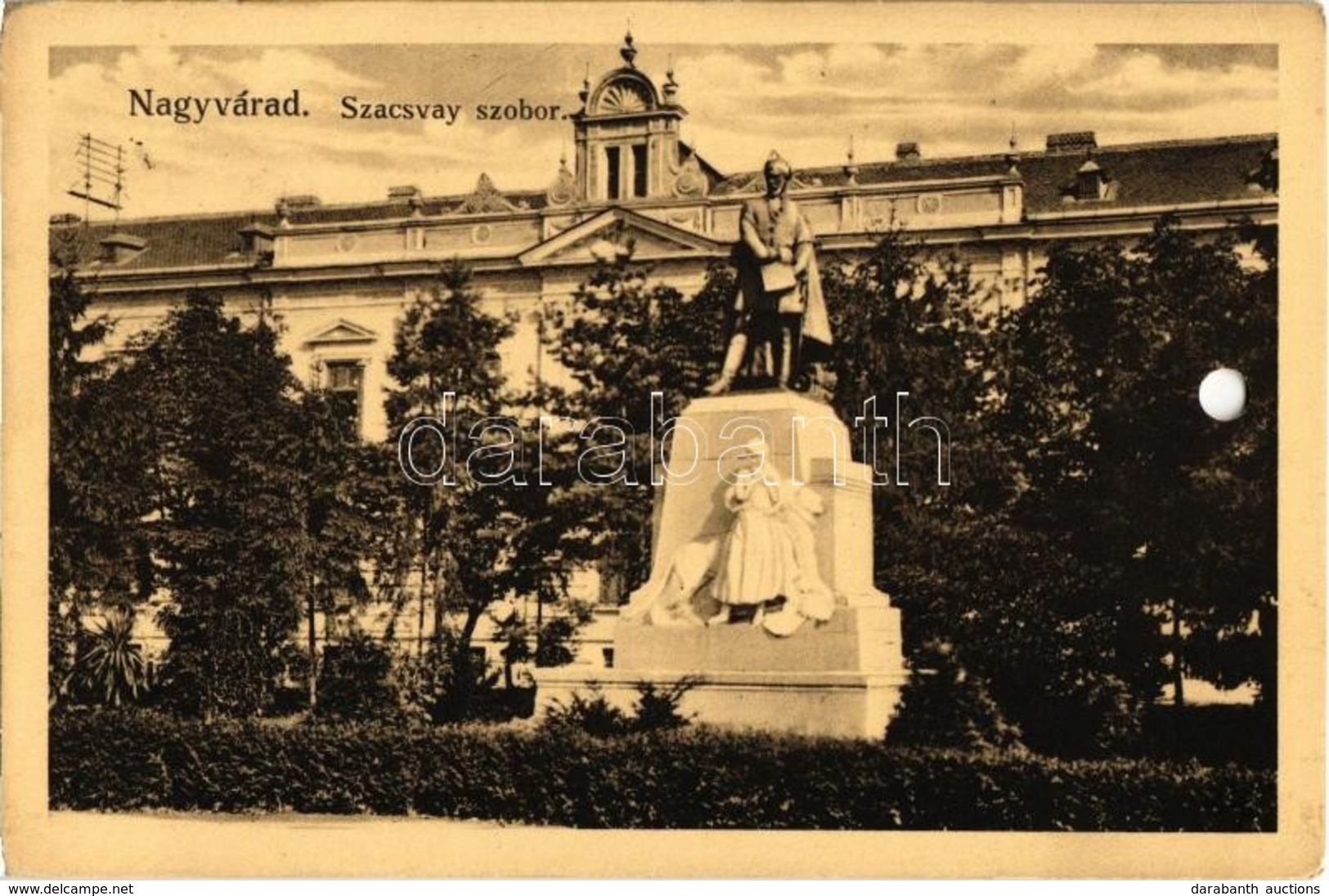 T4 1913 Nagyvárad, Oradea; Szacsvay Imre Szobor. Kiadja Benkő Arthur / Statue Of Imre Szacsvay, Martyr Of The Hungarian  - Zonder Classificatie
