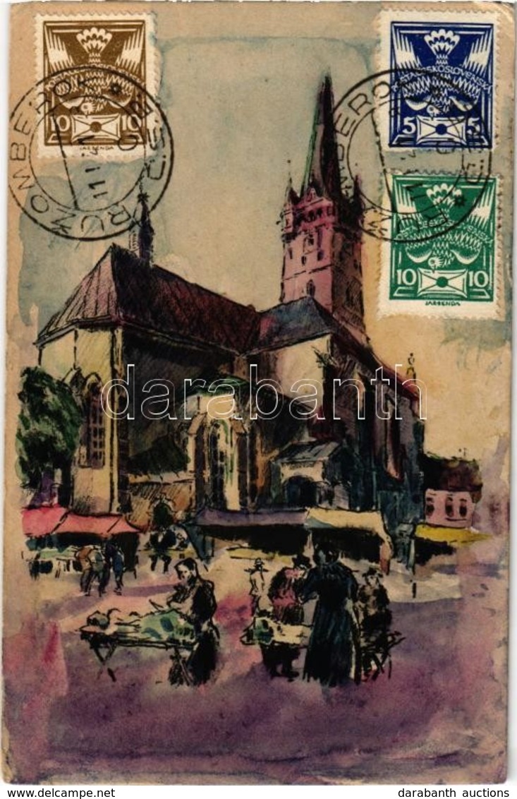 T2/T3 Eperjes, Presov; Templom, Piac / Kostol / Church, Market. TCV Card S: Janko Alexy (EK) - Zonder Classificatie