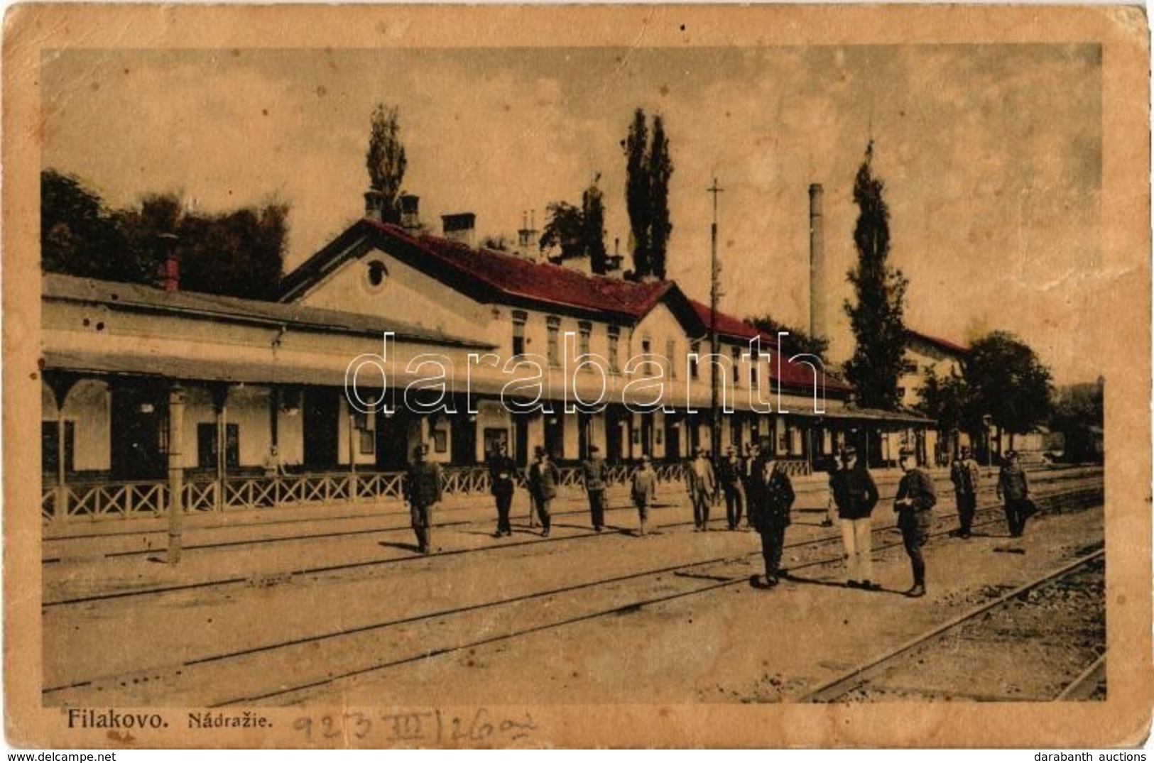 T3 Fülek, Filakovo; Vasútállomás / Nadrazi / Bahnhof / Railway Station (gyűrődések / Creases) - Zonder Classificatie