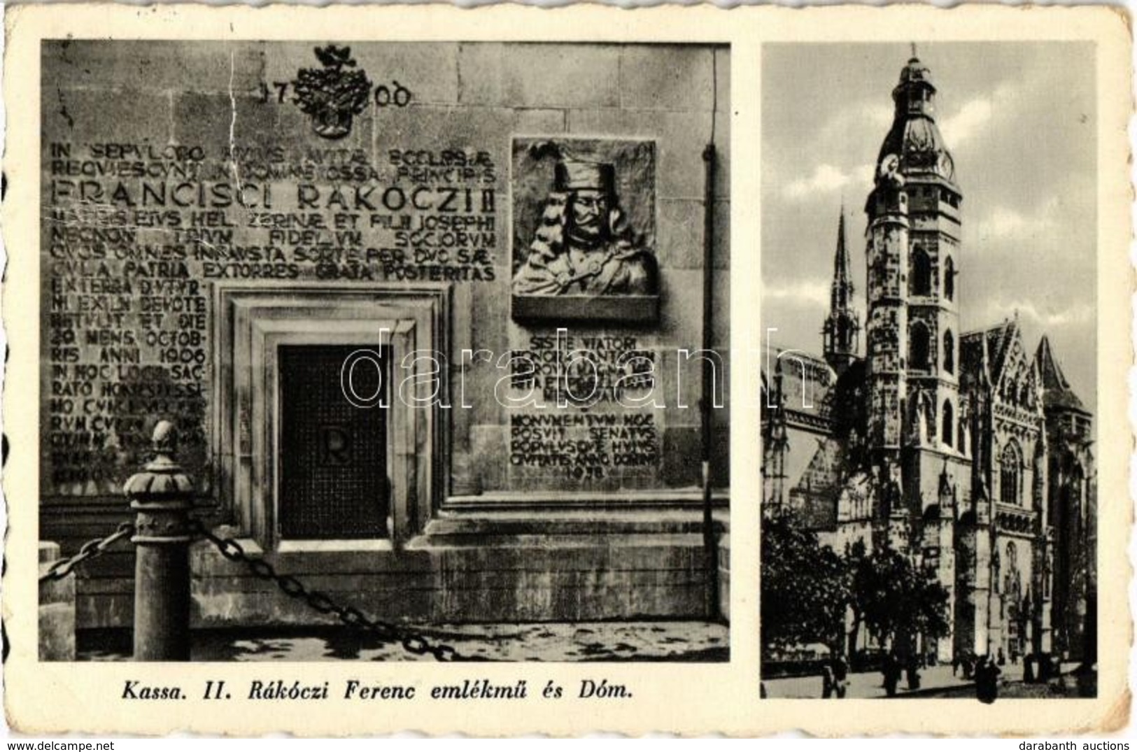 * T3 Kassa, Kosice; II. Rákóczi Ferenc Emlékmű, Dóm. Kiadja Fried / Monument For Francis II Rákóczi, Cathedral (Rb) - Zonder Classificatie