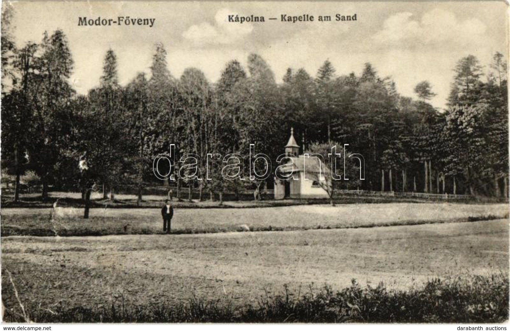 T4 1916 Modor-Föveny, Modra; Kapelle Am Sand / Kápolna. Kiadja May Samu / Chapel (lyuk / Hole) - Zonder Classificatie