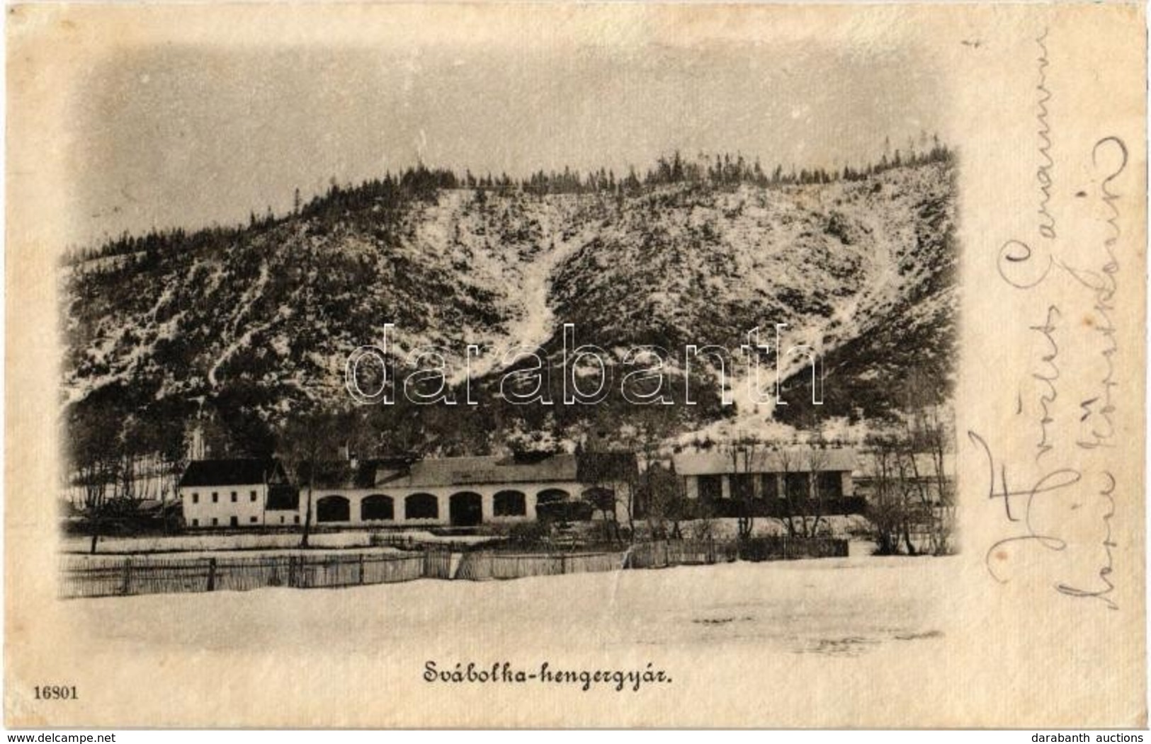 T4 1907 Nándorvölgy, Valkovna; Svábolka Hengergyár Télen / Svabolka Cylinder Factory In Winter (r) - Zonder Classificatie