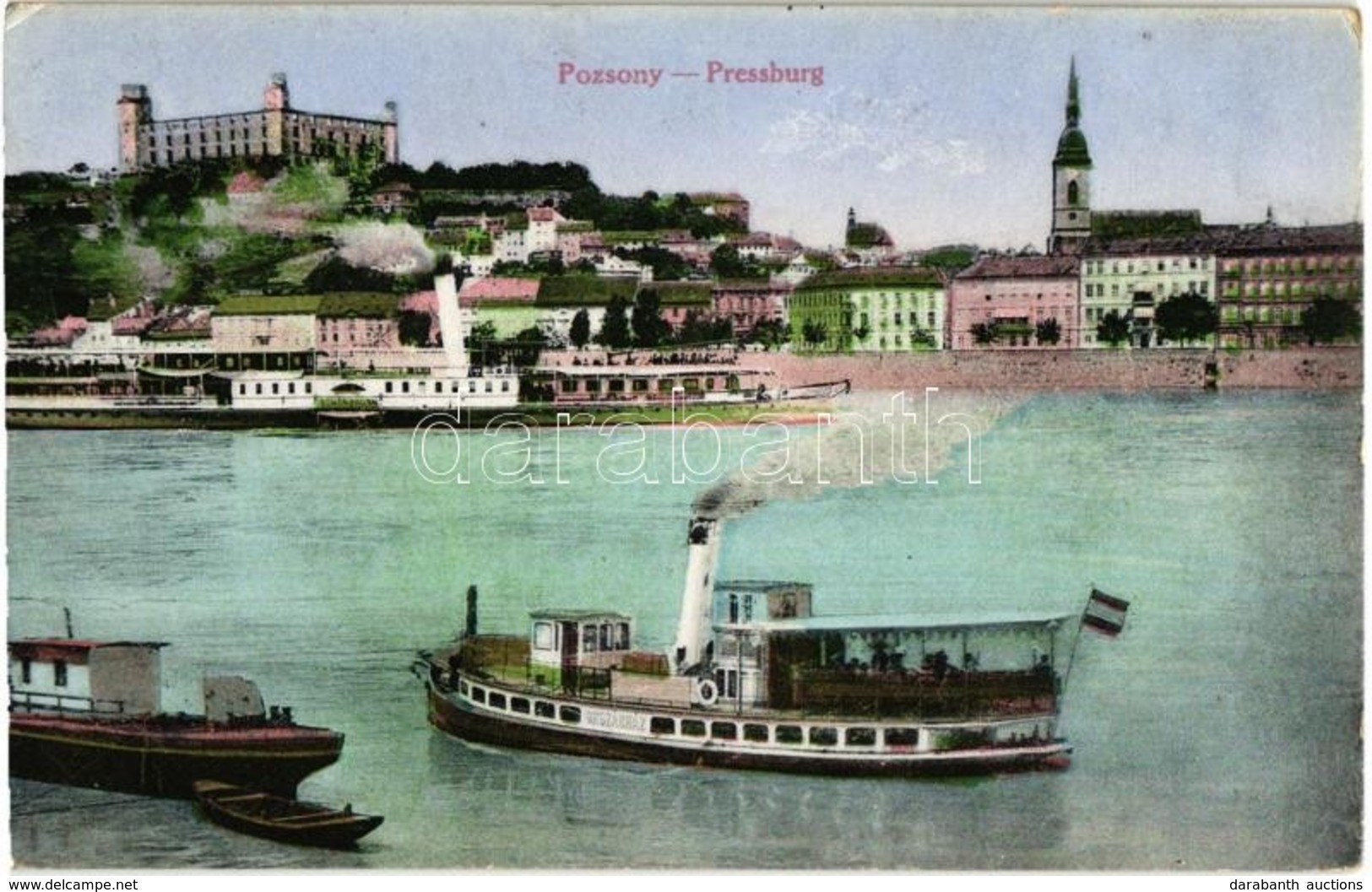 T2 1915 Pozsony, Pressburg, Bratislava; Vár, 'Országház' Gőzüzemű Csavaros Személyhajó / Castle, Hungarian Screw Propell - Non Classés