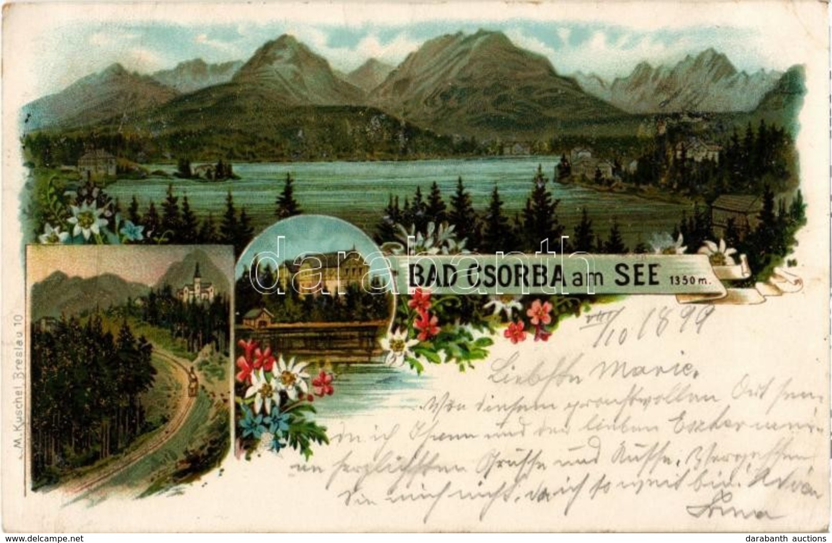 T2/T3 1899 Tátra, Tatry; Csorba-tó / Strbské Pleso / Csorba Am See. M. Kuschel. Floral, Litho - Zonder Classificatie