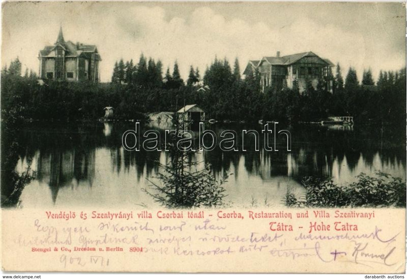 T2/T3 1902 Tátra, Tatry; Csorba-tó, Szentiványi Villa / Strbské Pleso / Hotel, Lake (EK) - Zonder Classificatie