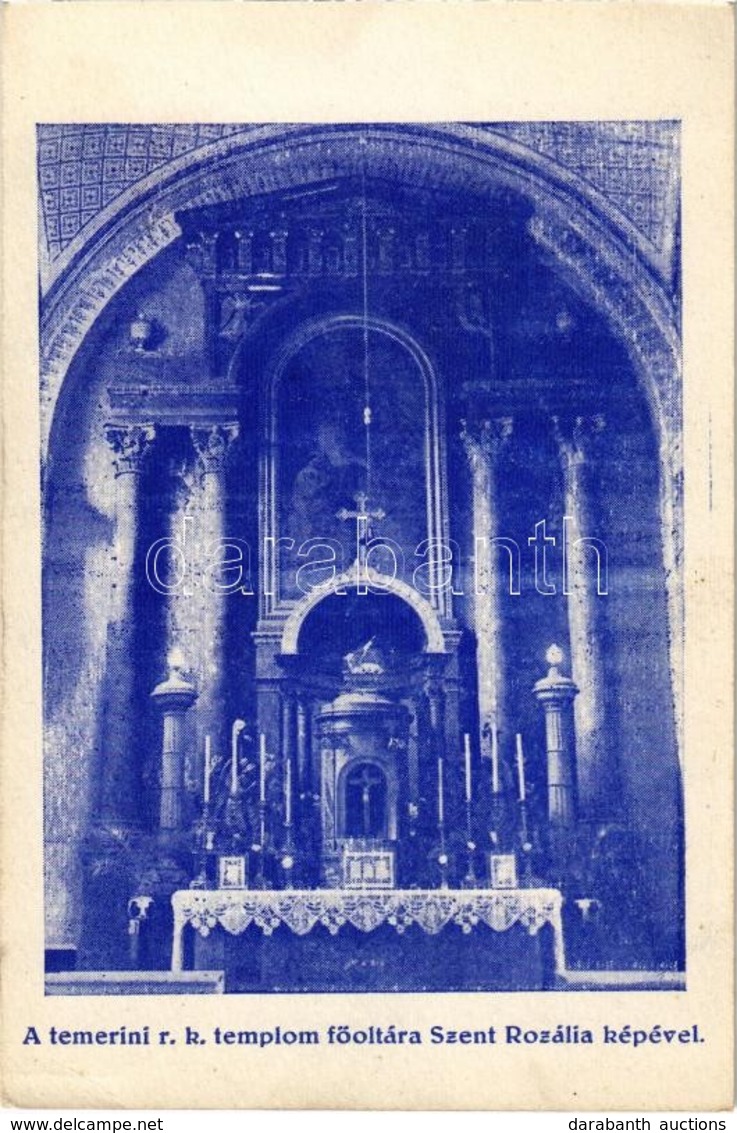 ** T2 Temerin, Római Katolikus Templom Főoltára Szent Rozália Képével / Church Interior With Main Altar - Zonder Classificatie