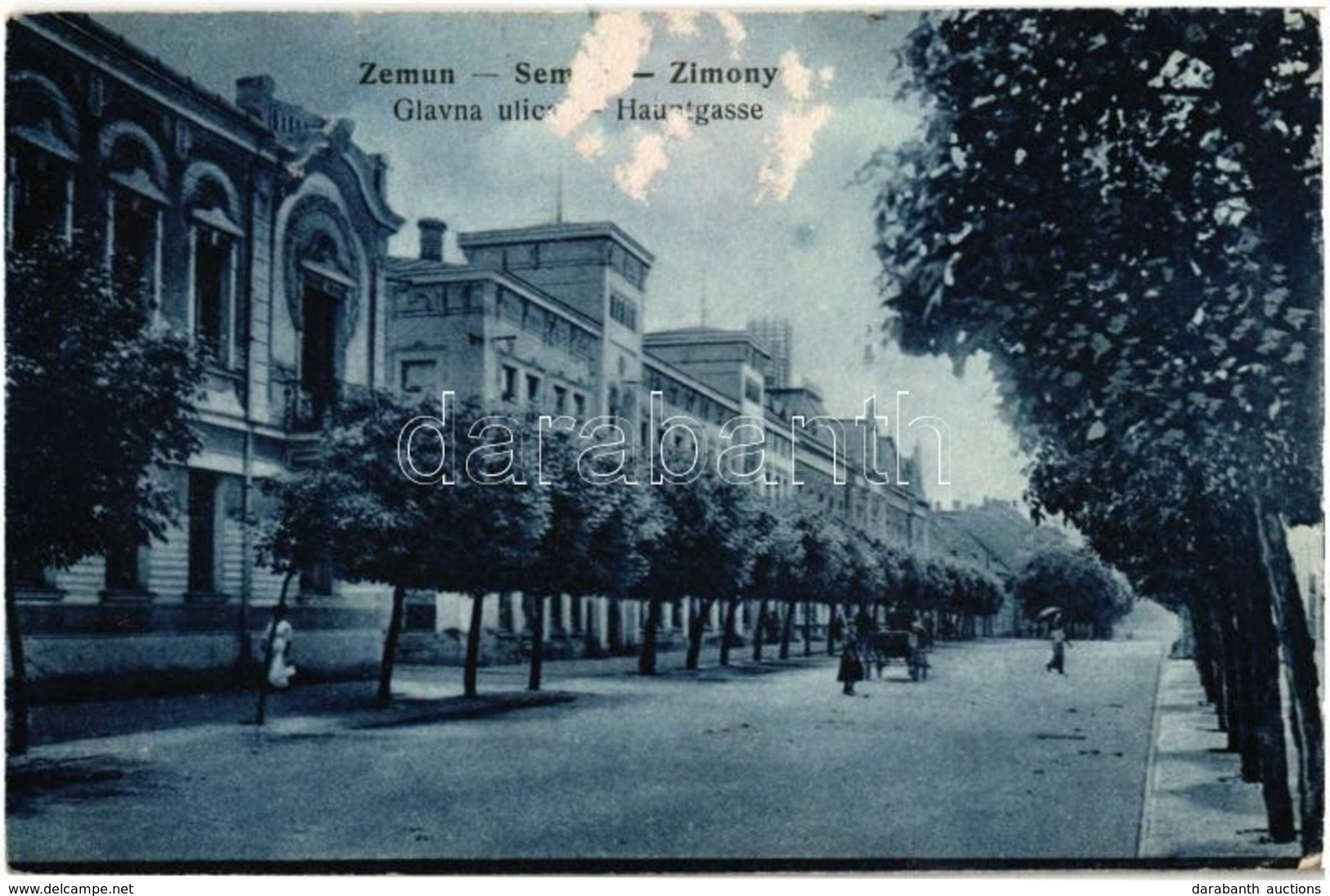 * T2/T3 1917 Zimony, Semlin, Zemun; Glavna Ulica / Hauptgasse / Fő Utca. Kiadja M. Vogel 973. / Main Street (felületi Sé - Non Classificati