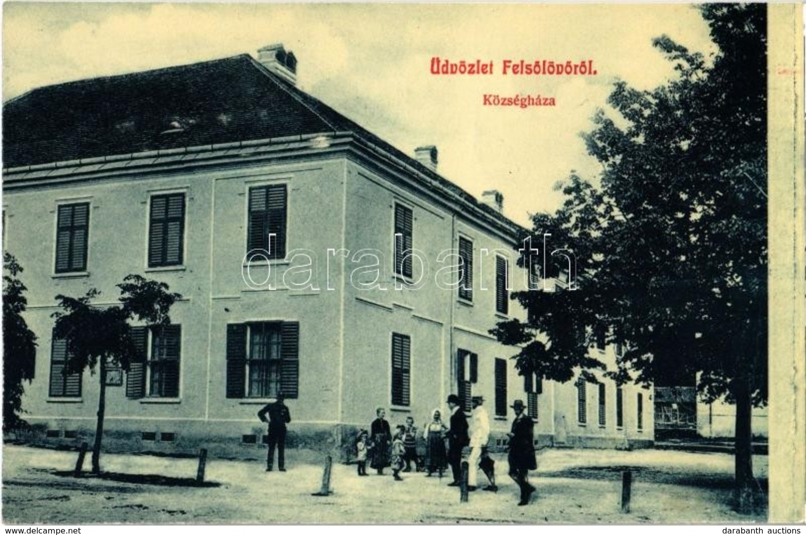 ** T2/T3 Felsőlövő, Oberschützen; Községháza. W. L. 2354. / Town Hall (gyűrődés / Crease) - Zonder Classificatie