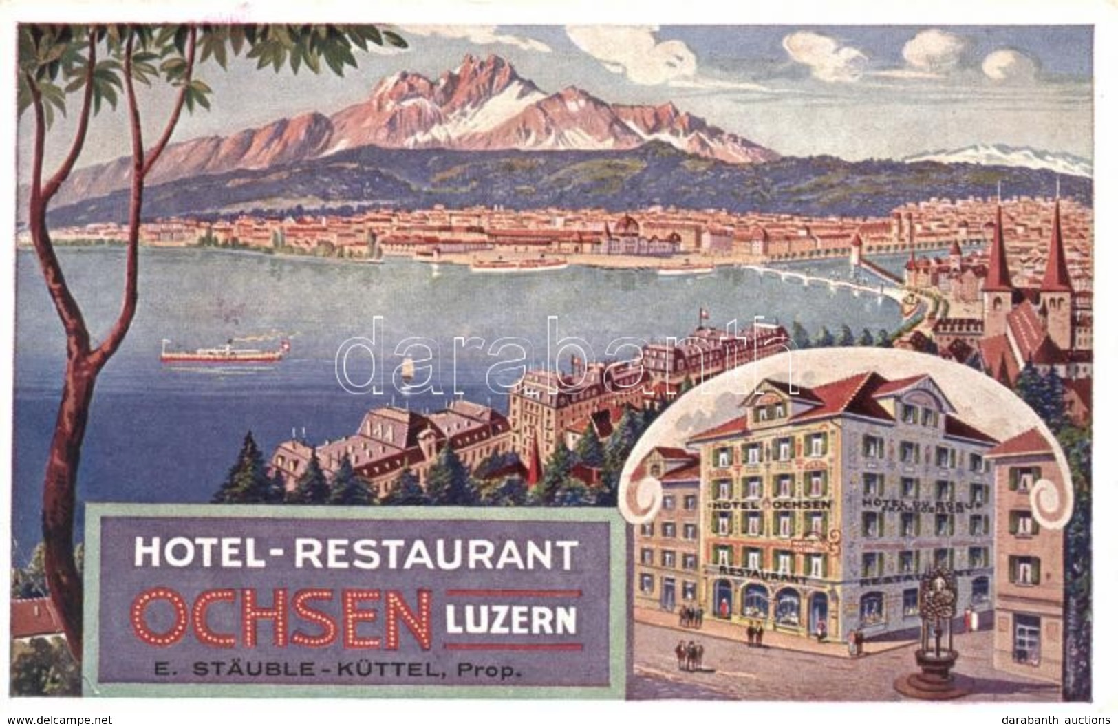 * T3 Luzern, Hotel Restaurant Ochsen; Counting Slip On Backside (EB) - Zonder Classificatie