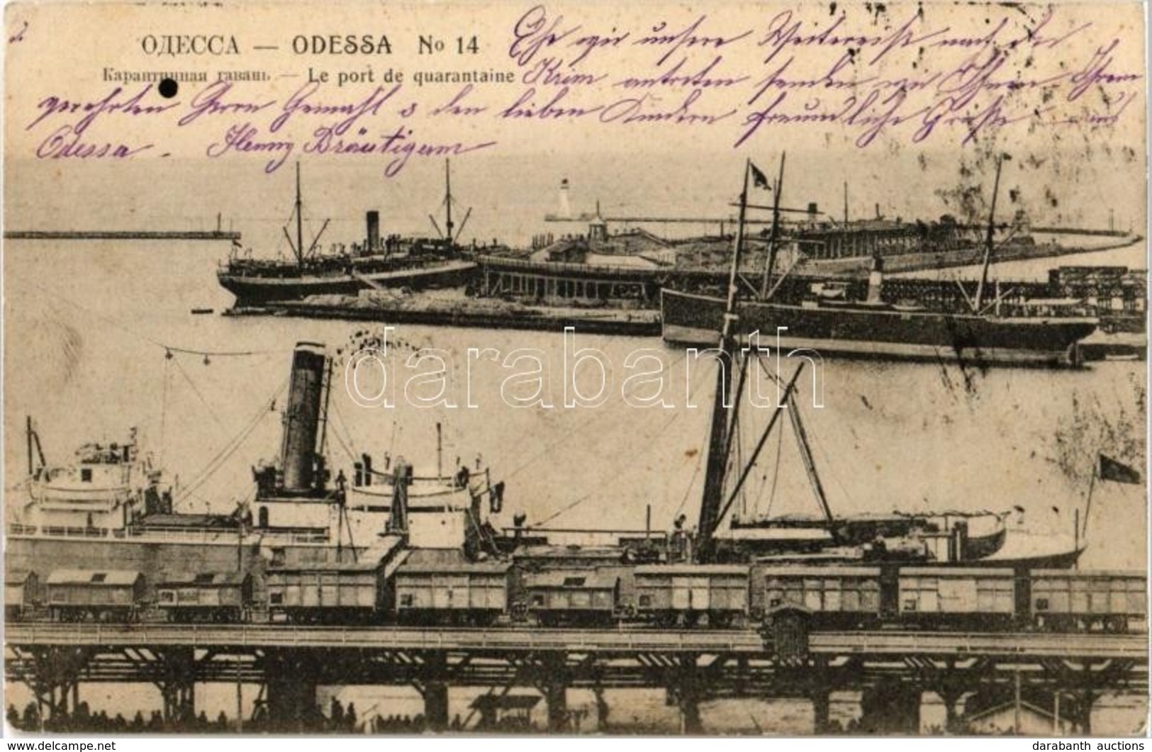 T2/T3 1909 Odessa, Le Port De Quarantaine / Port View With Ships  (EK) - Zonder Classificatie