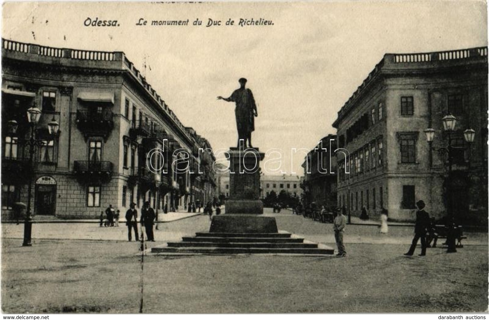 T2/T3 1909 Odessa, Le Monument Du Duc De Richelieu / Statue Of The Duke Of Richelieu (EK) - Zonder Classificatie