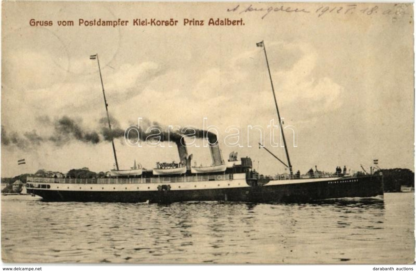 * T2 Gruss Vom Postdampfer Kiel-Korsör Prinz Adalbert - Non Classificati
