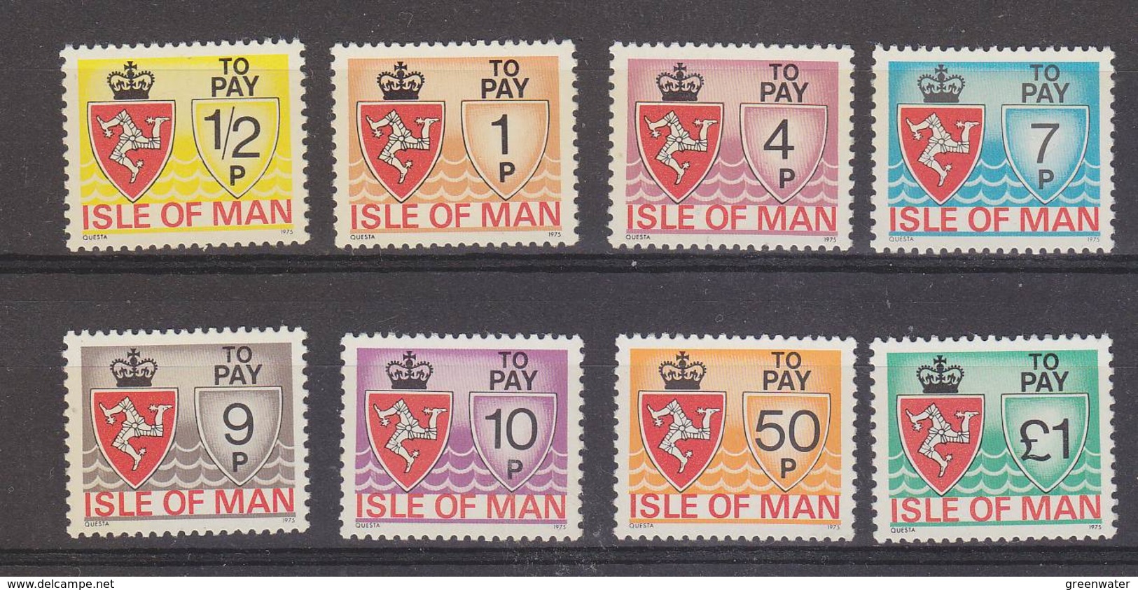 Isle Of Man 1975 Postage Due 8v ** Mnh (42906B) - Man (Eiland)