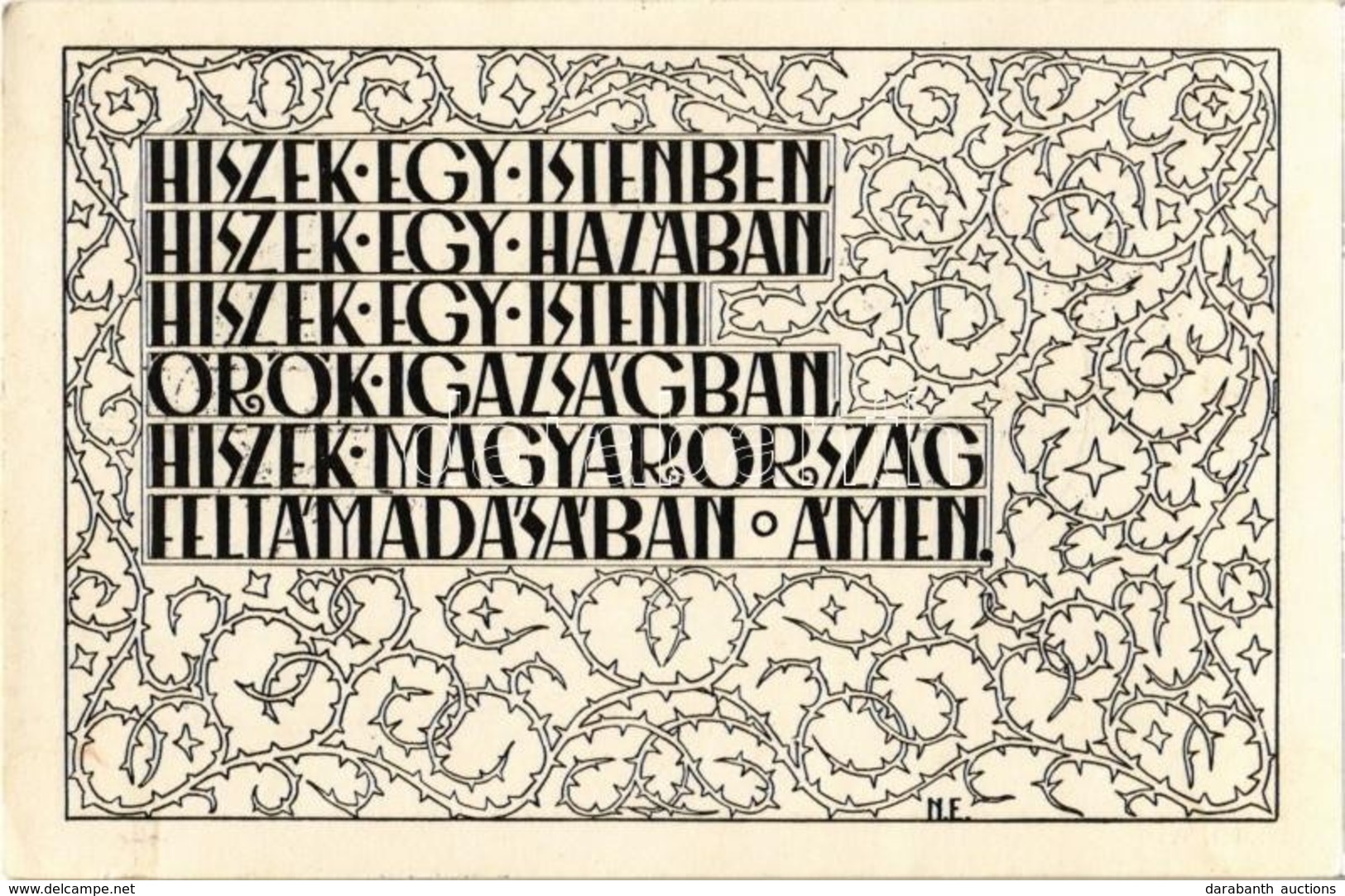 T2/T3 Magyar Hiszekegy. / Hungarian Irredenta Art Postcard. Art Nouveau  '1938 Léva Visszatért' So. Stpl - Ohne Zuordnung