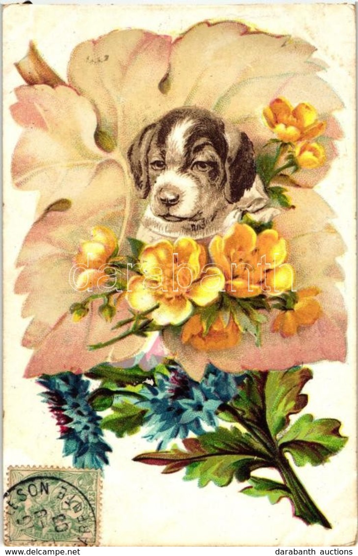 T2 Dog, Flowers, Litho - Zonder Classificatie