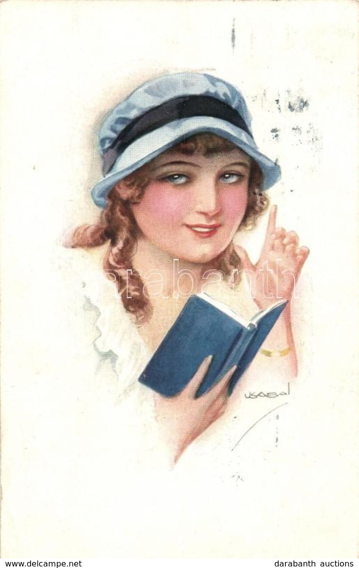 T2/T3 Italian Art Postcard, Lady, Erkal No. 308/4. S: Usabal (EK) - Zonder Classificatie