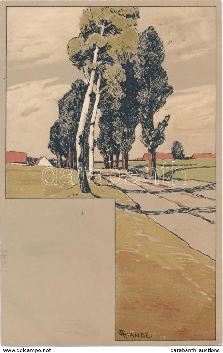 T2 Landscape Art Postcard, Meissner & Buch Künstler-Postkarten Serie 1370. Im Sturm Der Zeit Litho S: H. Grande - Zonder Classificatie
