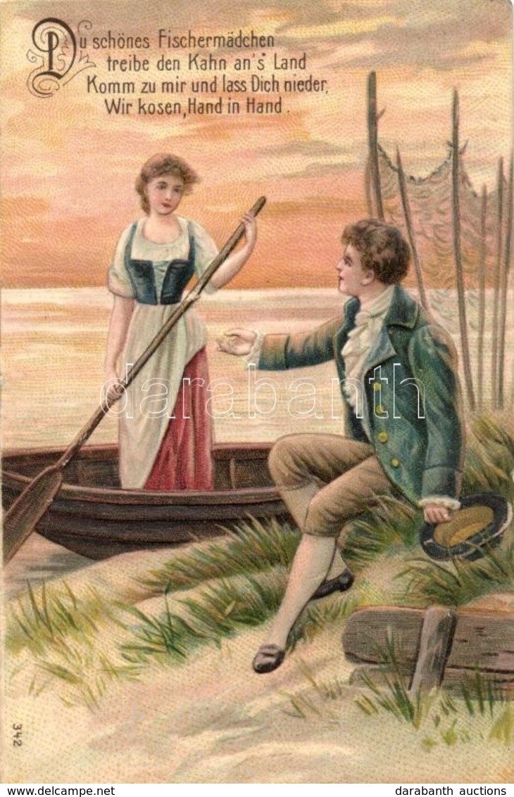 * T2 Fisher Women, Man, Boat, Emb. Litho - Zonder Classificatie