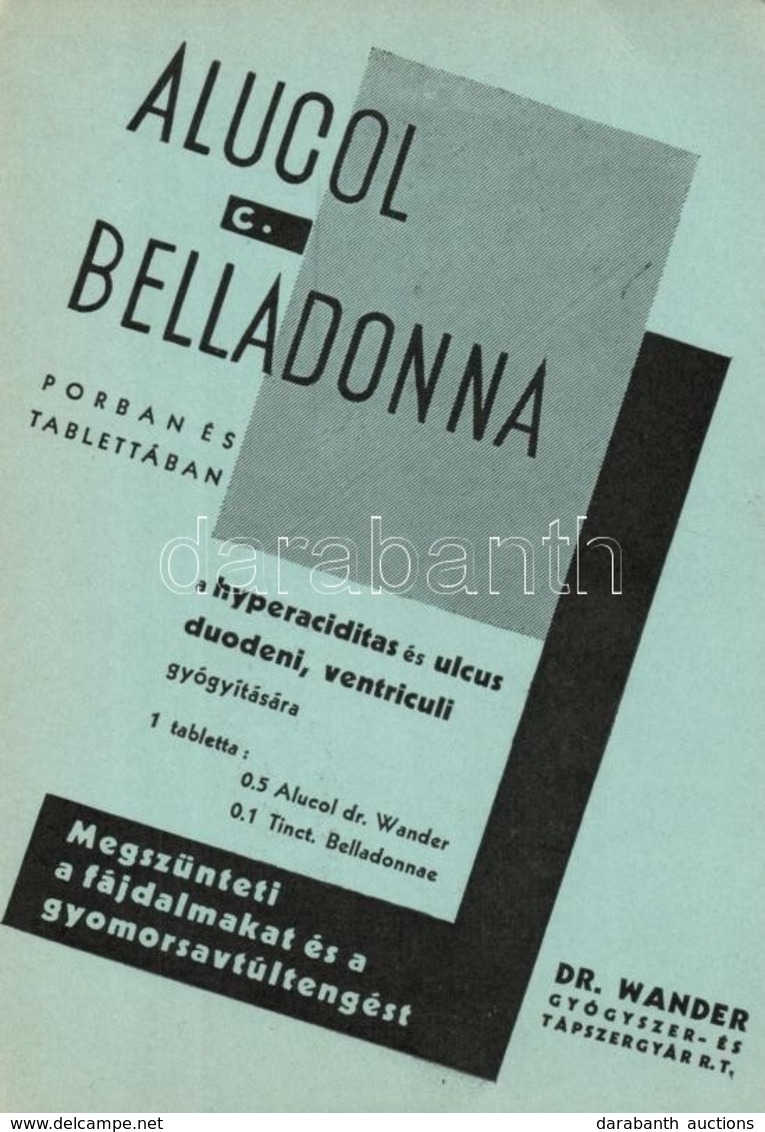 * T2 Alucol C. Belladonna, Megszűnteti A Fájdalmakat és A Gyomorsavtúltengést; Dr. Wander Gyógyszer- és Tápszergyár Rt.  - Zonder Classificatie