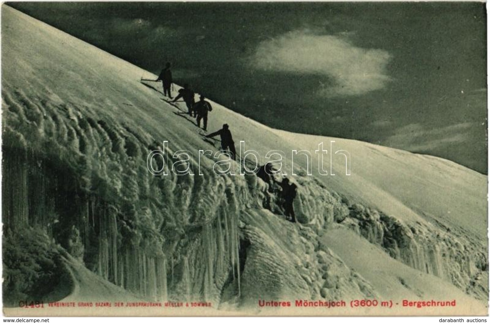 ** T1 Unteres Monchsjoch, Bergschrund / Mountain Climbers In Winter - Zonder Classificatie
