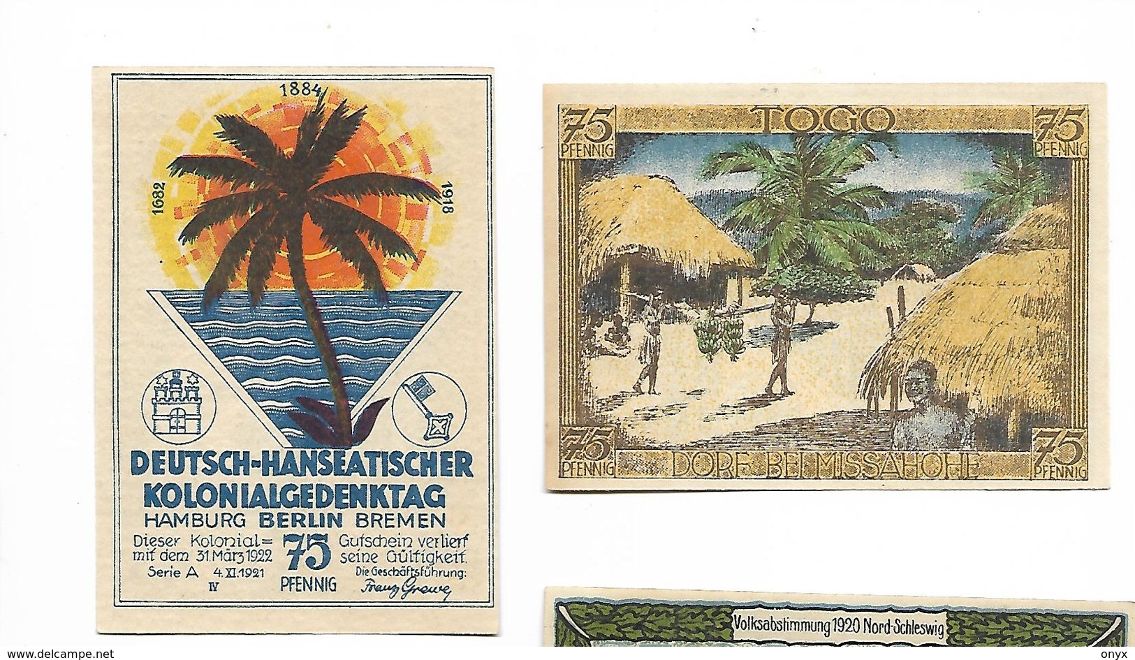 ALLEMAGNE / GERMANY - TOGO / AFRIKA  KOLONY - 75 PFENNIG 1922 / SERIE A - Deutsch-Südwestafrika