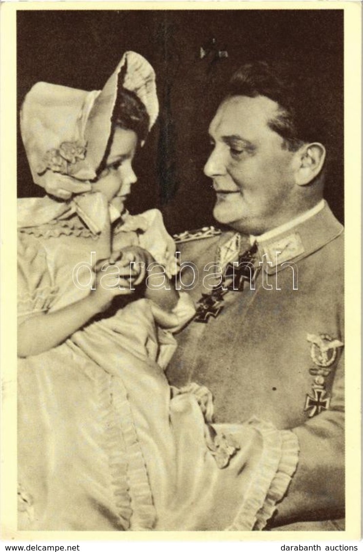 ** T2 Hermann Göring With His Daughter Edda. NSDAP German Nazi Party Propaganda - Zonder Classificatie