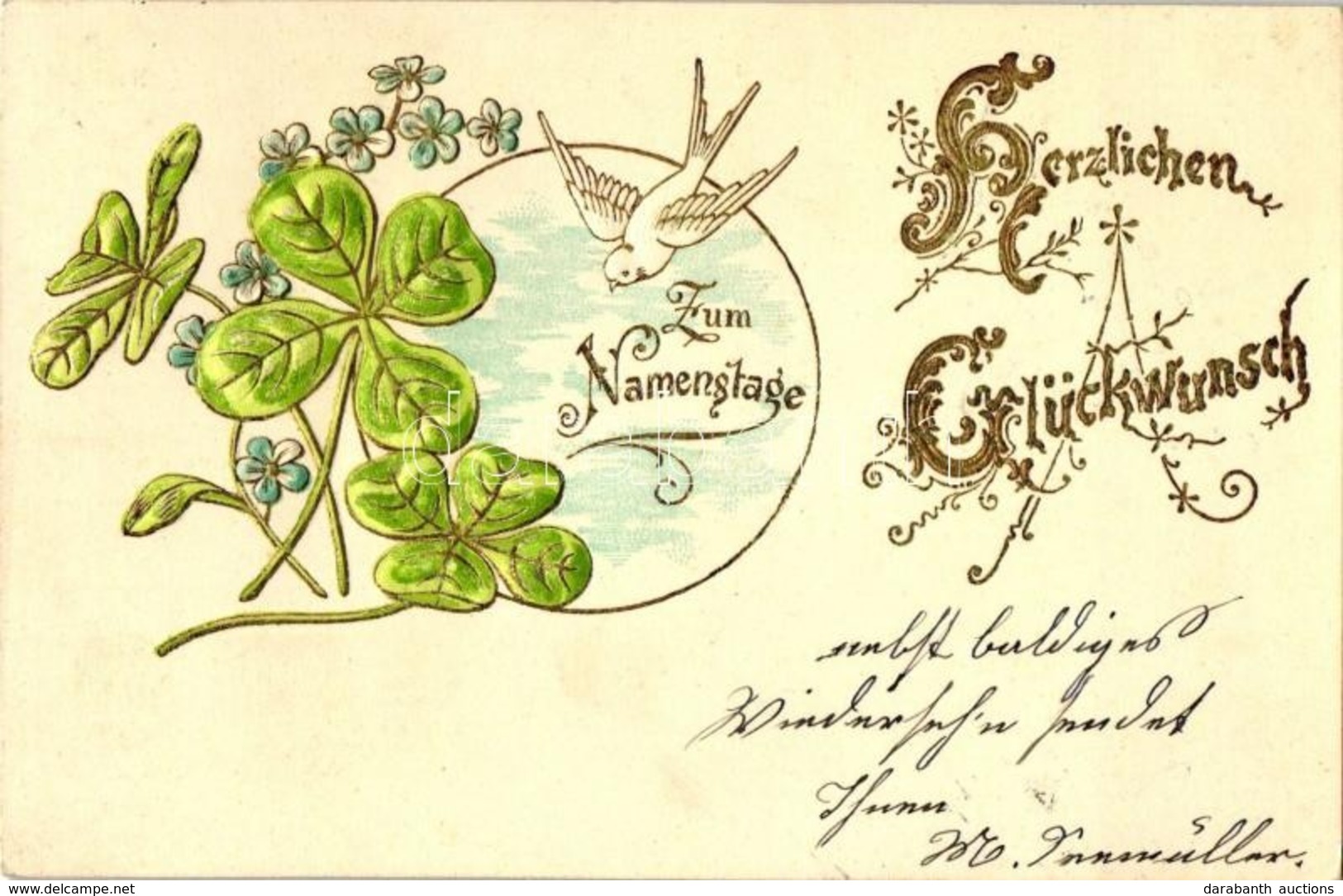 T2 Name Day, Clover, Floral Emb. Litho - Ohne Zuordnung