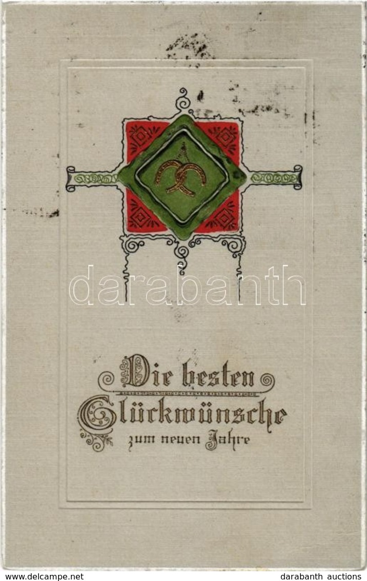 T2 1913 Die Besten Glückwünsche Zum Neuen Jahre / New Year Greeting. Art Nouveau, Emb. - Zonder Classificatie