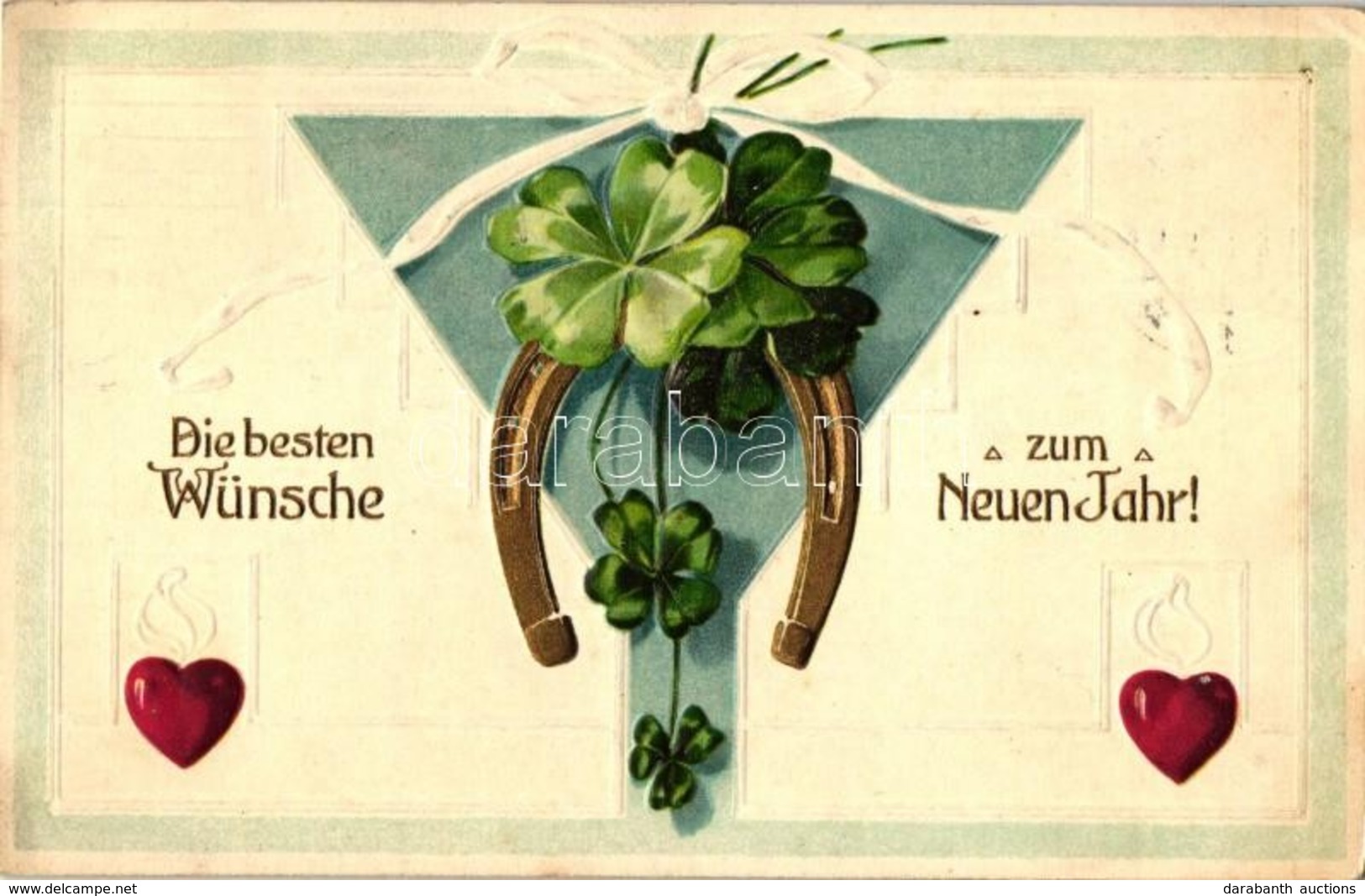 T2/T3 New Year, Clover, Art Nouveau, T.S.N. S. 816. Emb. Litho (EK) - Zonder Classificatie