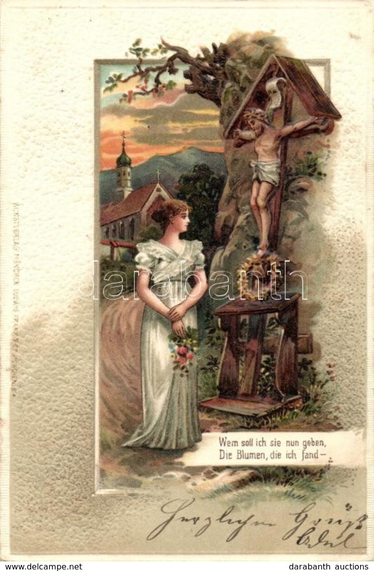 T2/T3 Jesus Christ, Religious Postcard, Emb. Litho (EK) - Zonder Classificatie